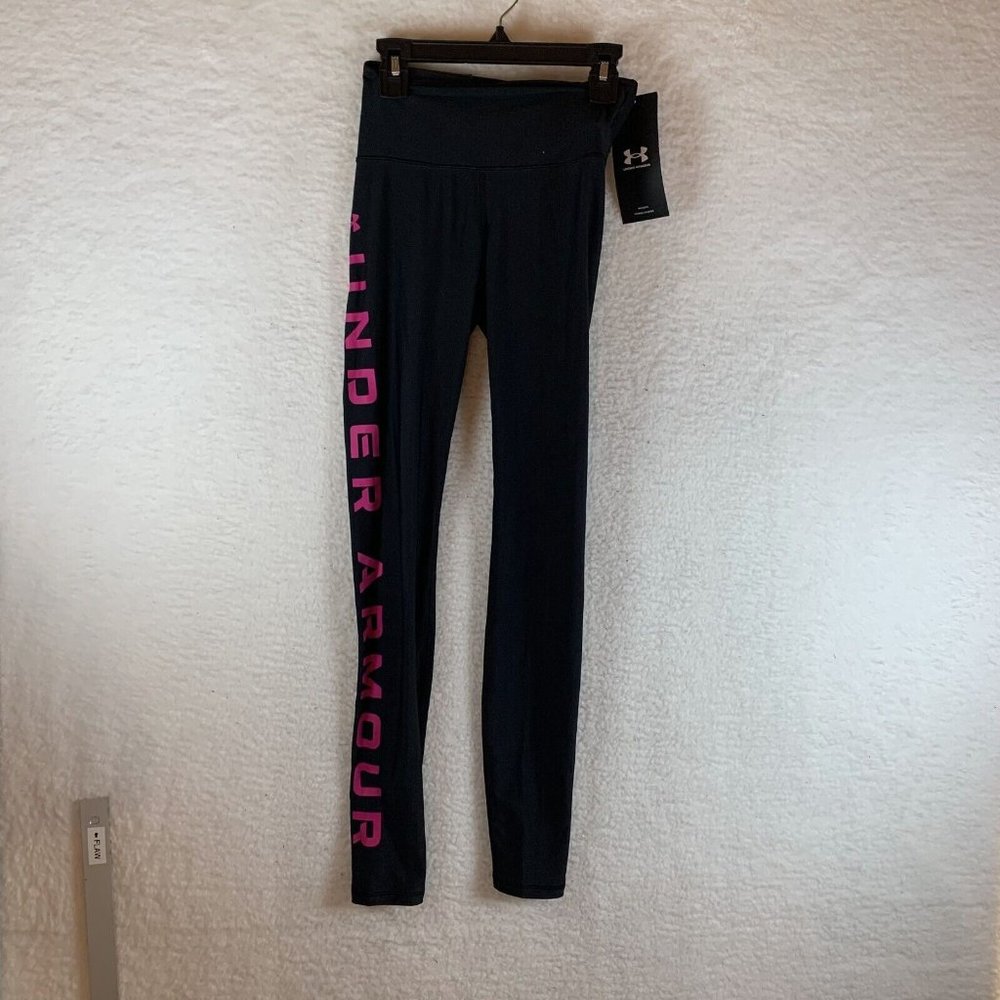 Under Armour Leggings Womens XS Black Heatgear No-Slip Waistband High-Rise 7082‎